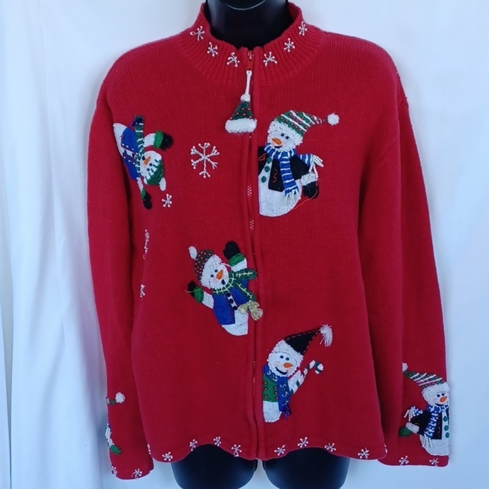 Christmas Snowman Sweater by Tiara in Large